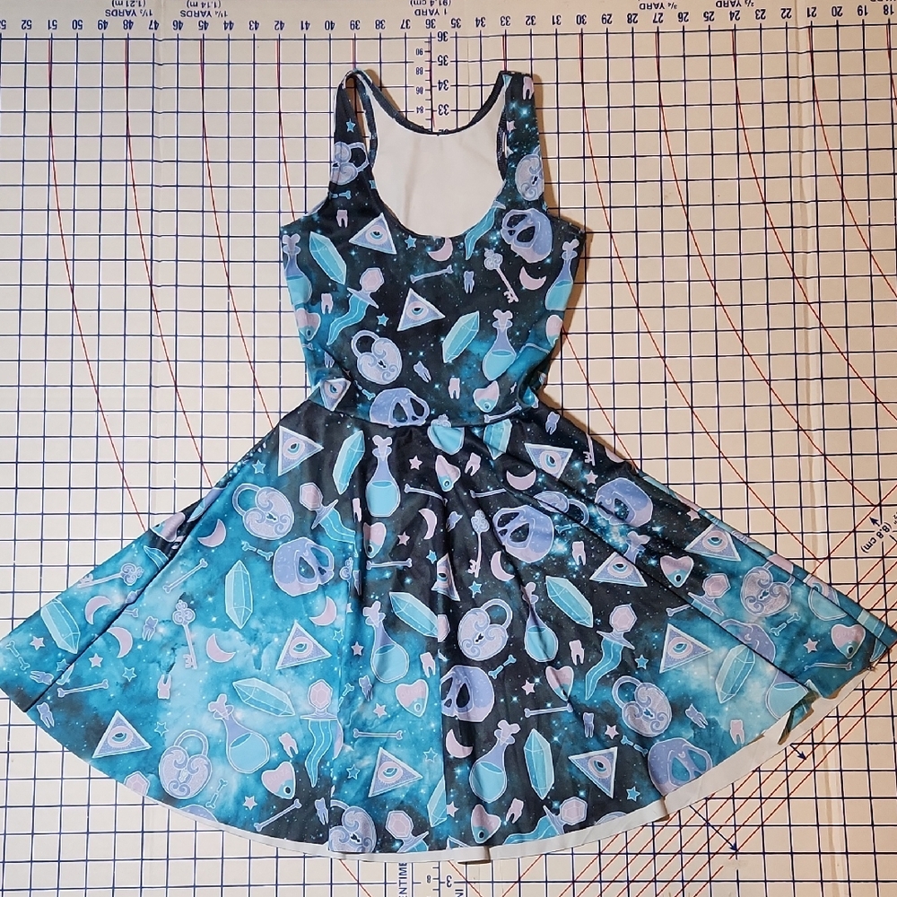 Blackmilk Witchy Spells Reversible Skater Dress XXS Long Torso